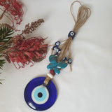 Glass Butterfly Evil Eye Amulet