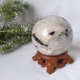 Tourmalinated Quartz Sphere With Stand