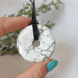 White Howlite Necklace - Wax Cord