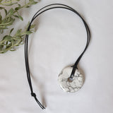 White Howlite Necklace - Wax Cord