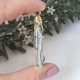 Blue Kyanite Necklace - Gold