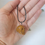 Mookaite Jasper Skull Necklace - Wax Cord