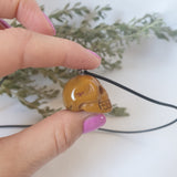 Mookaite Jasper Skull Necklace - Wax Cord