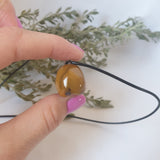 Mookaite Jasper Skull Necklace - Wax Cord