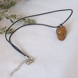 Mookaite Jasper Skull Necklace - Wax Cord