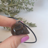 Tiger Eye Skull Necklace - Wax Cord