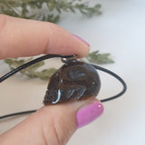 Tiger Eye Skull Necklace - Wax Cord