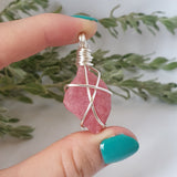 Rhodochrosite Necklace - Silver