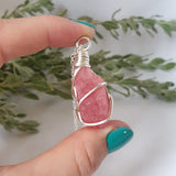 Rhodochrosite Necklace - Silver