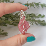 Rhodochrosite Necklace - Silver