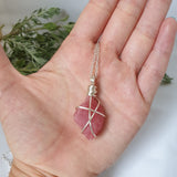 Rhodochrosite Necklace - Silver