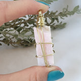 Pink Opal Necklace - Gold