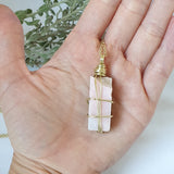 Pink Opal Necklace - Gold