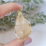 Citrine Necklace - Gold