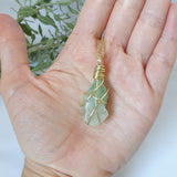 Green Calcite Necklace - Gold