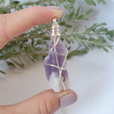 Chevron Amethyst Necklace - Sliver