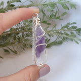 Chevron Amethyst Necklace - Sliver
