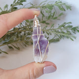 Chevron Amethyst Necklace - Sliver