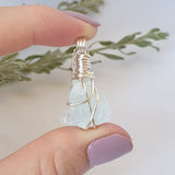 Aquamarine Necklace (AA Grade)- Silver