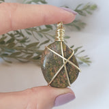 Unakite Necklace - Gold