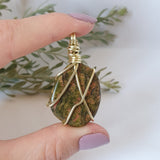 Unakite Necklace - Gold