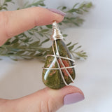 Unakite Necklace - Silver