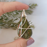 Unakite Necklace - Silver