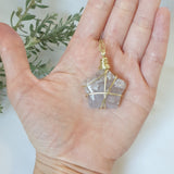 Flower Agate Star Necklace - Gold