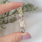 Chevron Amethyst Necklace - Gold