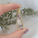 Chevron Amethyst Necklace - Gold