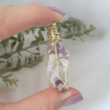 Chevron Amethyst Necklace - Gold