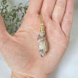 Chevron Amethyst Necklace - Gold