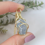 Celestite Necklace - Gold