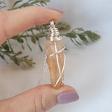 Tangerine Quartz Necklace - Silver