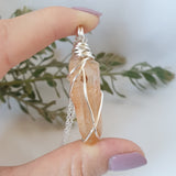 Tangerine Quartz Necklace - Silver