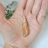Tangerine Quartz Necklace - Silver