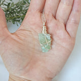 Green Calcite Necklace - Silver