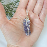 Chevron Amethyst Necklace - Sliver