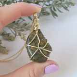 Unakite Necklace - Gold