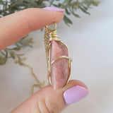 Rhodochrosite Necklace - Gold