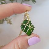 Diopside Chrome Necklace - Gold