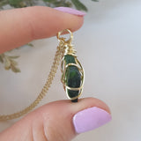 Diopside Chrome Necklace - Gold