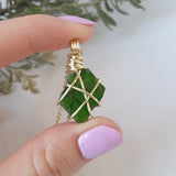 Diopside Chrome Necklace - Gold