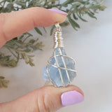 Blue Calcite Necklace - Silver