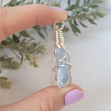 Blue Calcite Necklace - Silver