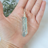 Aqua Aura Quartz Necklace - Silver