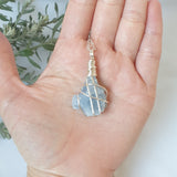 Blue Calcite Necklace - Silver