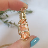 Orchid Calcite Necklace - Gold