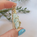 Aquamarine Necklace - Gold