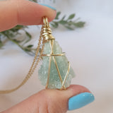 Aquamarine Necklace - Gold
